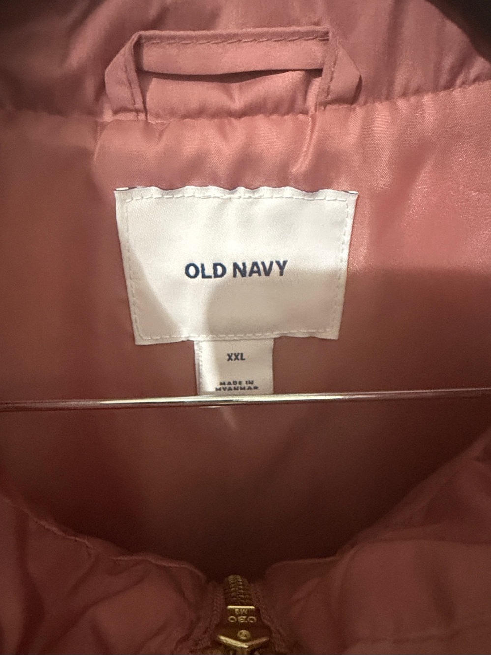 NWOT Old Navy Quilted Zip-Up Vest - Dusty Rose Pink MS5 - Picture 2 of 3
